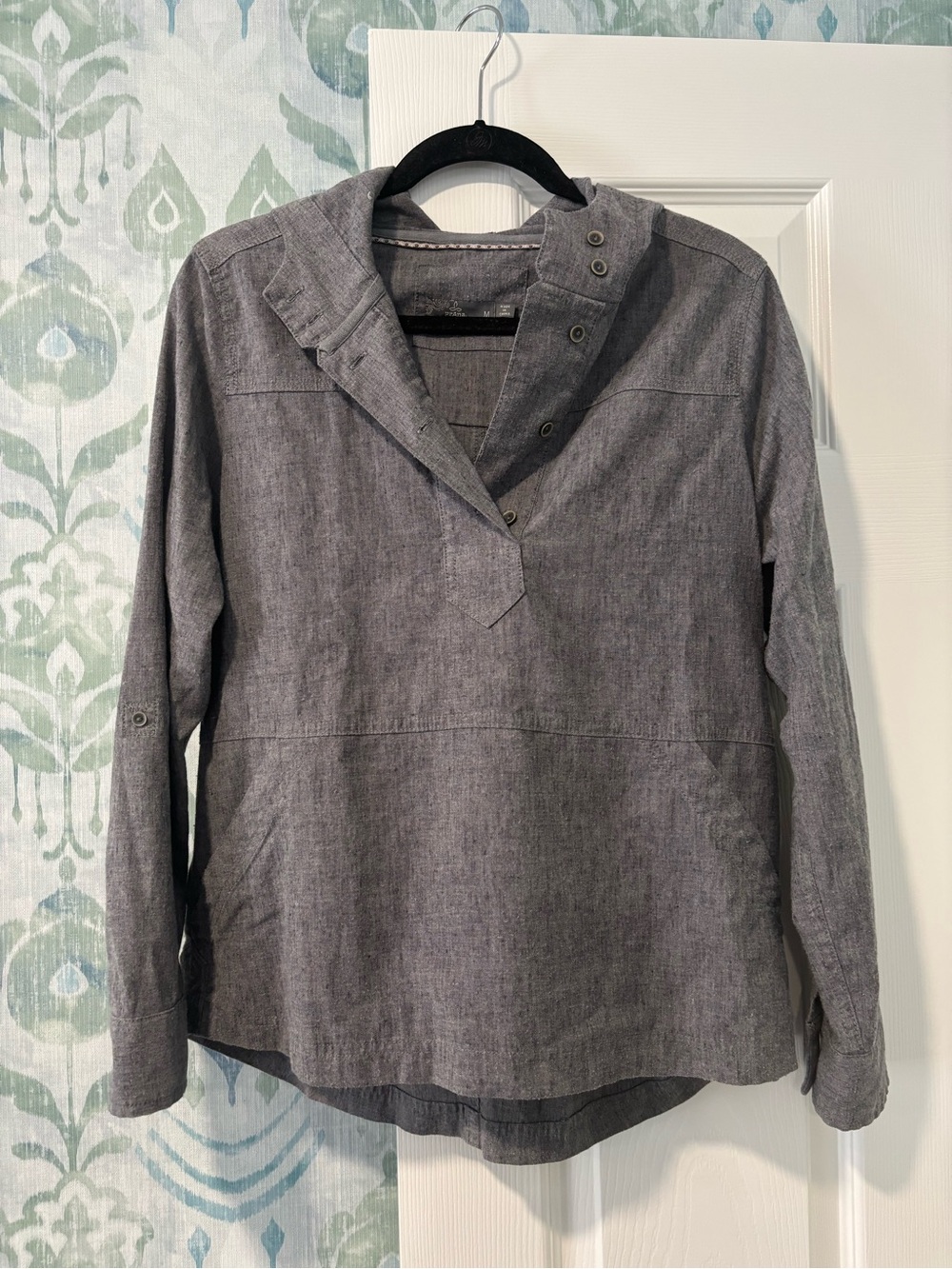 Prana Shelton Hemp Pullover hoodie shirt with kangaroo pocket